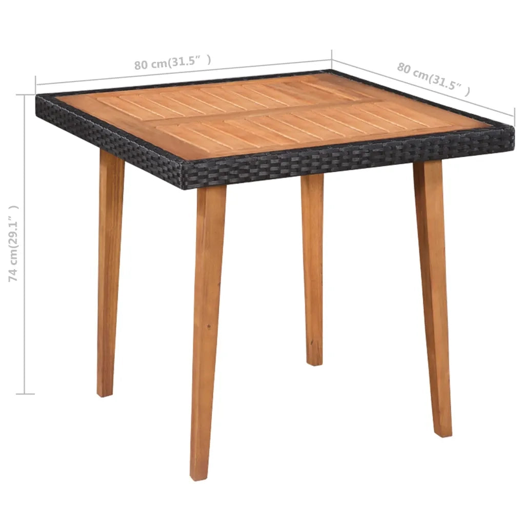 Set da Pranzo da Giardino 5 pz in Polyrattan Nero e Marrone cod mxl 32808