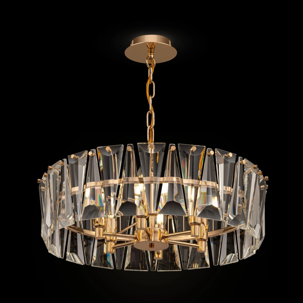 Maytoni Lampadario contemporaneo Puntes 6 luci E14 oro metallo cristallo