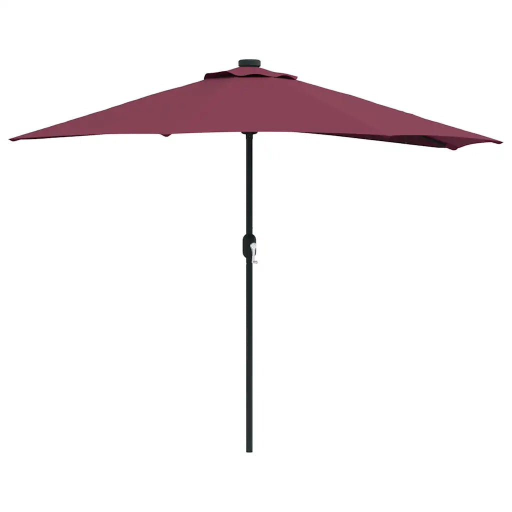 vidaXL Ombrello da giardino Rosso bordò 294 x 150 x 224 cm Tessuto