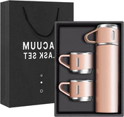 Bottiglia di acqua isolata a vuoto - 500ml Acciaio inossidabile - Bebida calda fredda - Fumetto per viaggio - Rosa Tre Cup