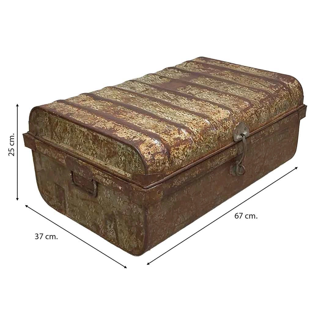 Valigia artigianale in metallo, 67x37x25h cm