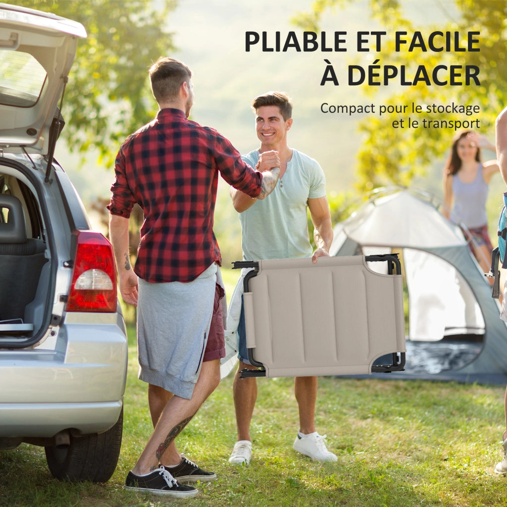 2 Lettini da Sole Pieghevoli con Schienale e Parasole Regolabile ¨C zephmum ¨C Kaki