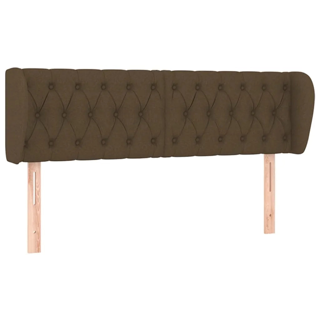 Testiera ad Orecchio Marrone Scuro 147x23x78/88 cm in Tessuto 3117481