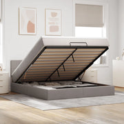 vidaXL Struttura Letto Pouf con Materasso Tortora 160x200cm in Tessuto