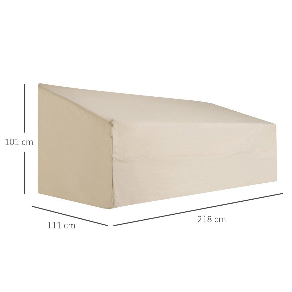 Copertura per Divano da Giardino 3 Posti ¨C zephmum ¨C Beige Impermeabile 218x111x101 cm