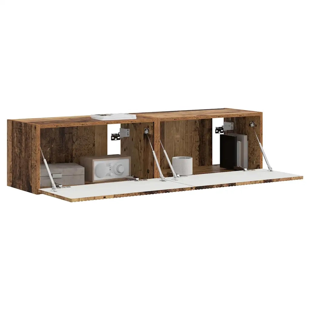 Mobile TV da parete 2 pz-Set di 2 Mobile TV a Muro-Credenza TV Legno vecchio 60 x 31 x 29.5 cm 877249