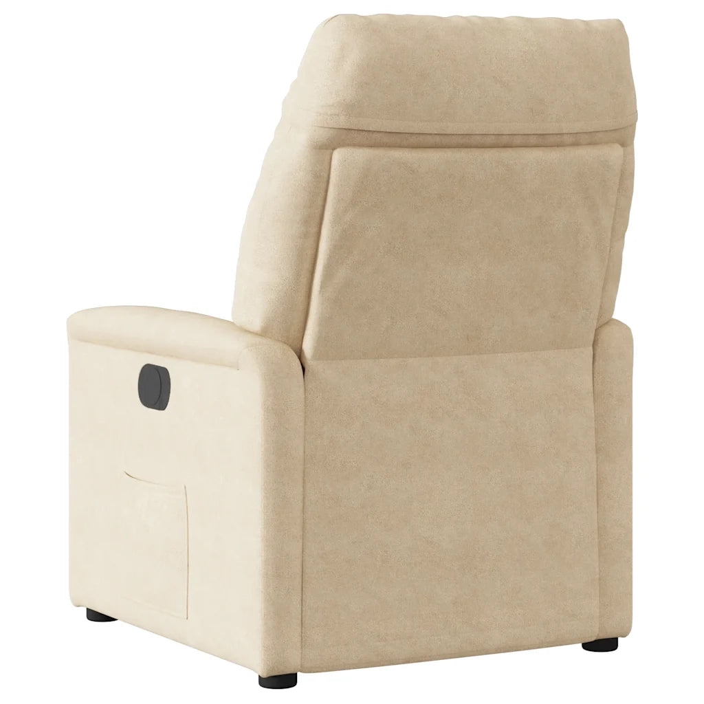 Poltrona Reclinabile Massaggiante Elettrica Crema Microfibra 3303084