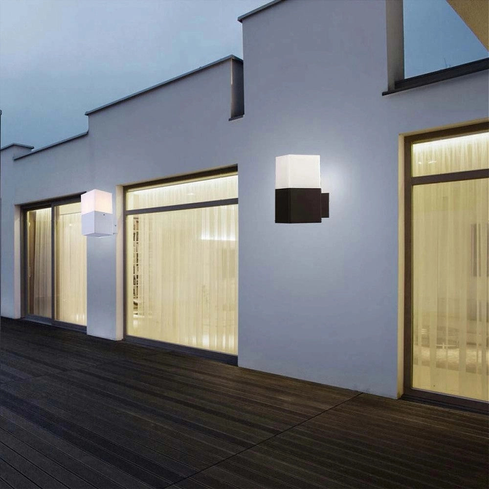 Trade Shop - Applique A Muro Per Esterno Lampada Da Parete In Alluminio Attacco E27 Ip44 B160 - Nero