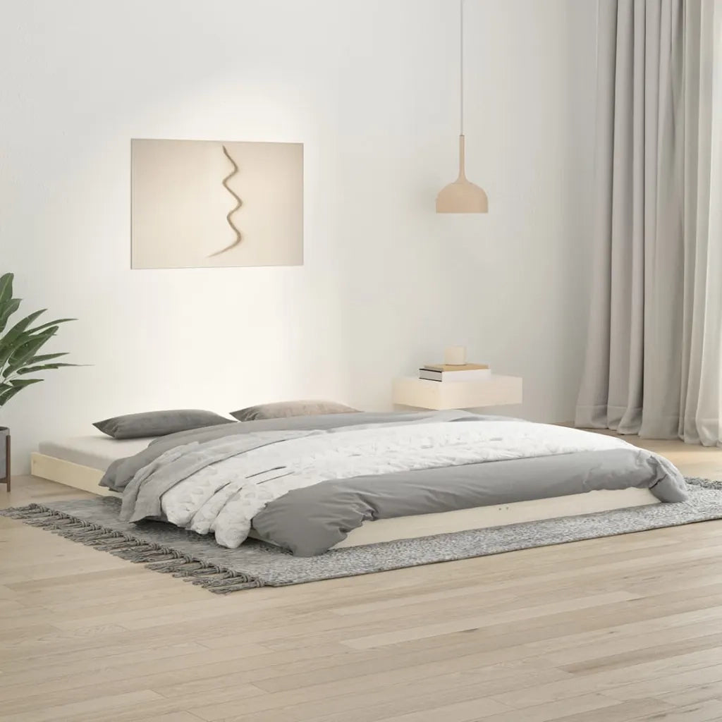 Giroletto senza Materasso Bianco 160x200 cm Legno Massello Pino 823435