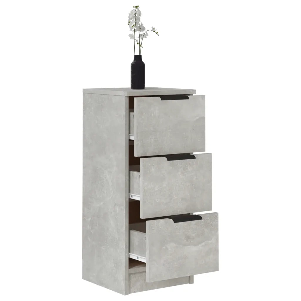 Credenze 2 pz Grigio Cemento 30x30x70 cm in Legno Multistrato 811160