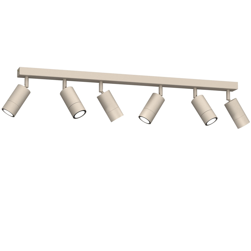 Plafoniera barra crema 6 spot orientabili GU10 Link Luminex