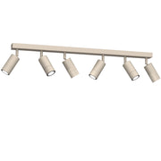 Plafoniera barra crema 6 spot orientabili GU10 Link Luminex