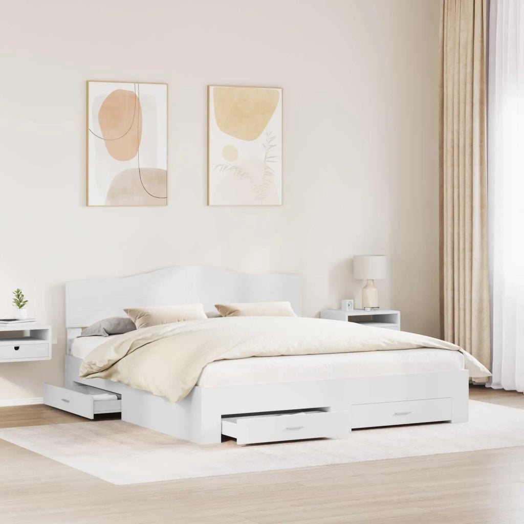 Struttura del letto Bianco 180 x 200 cm Legno multistrato
