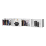Mensola da Parete con 4 Scomparti a Forma di U Consolle Pensile 95 x 17 x 16,5 cm Portaoggetti Libreria - Bianco