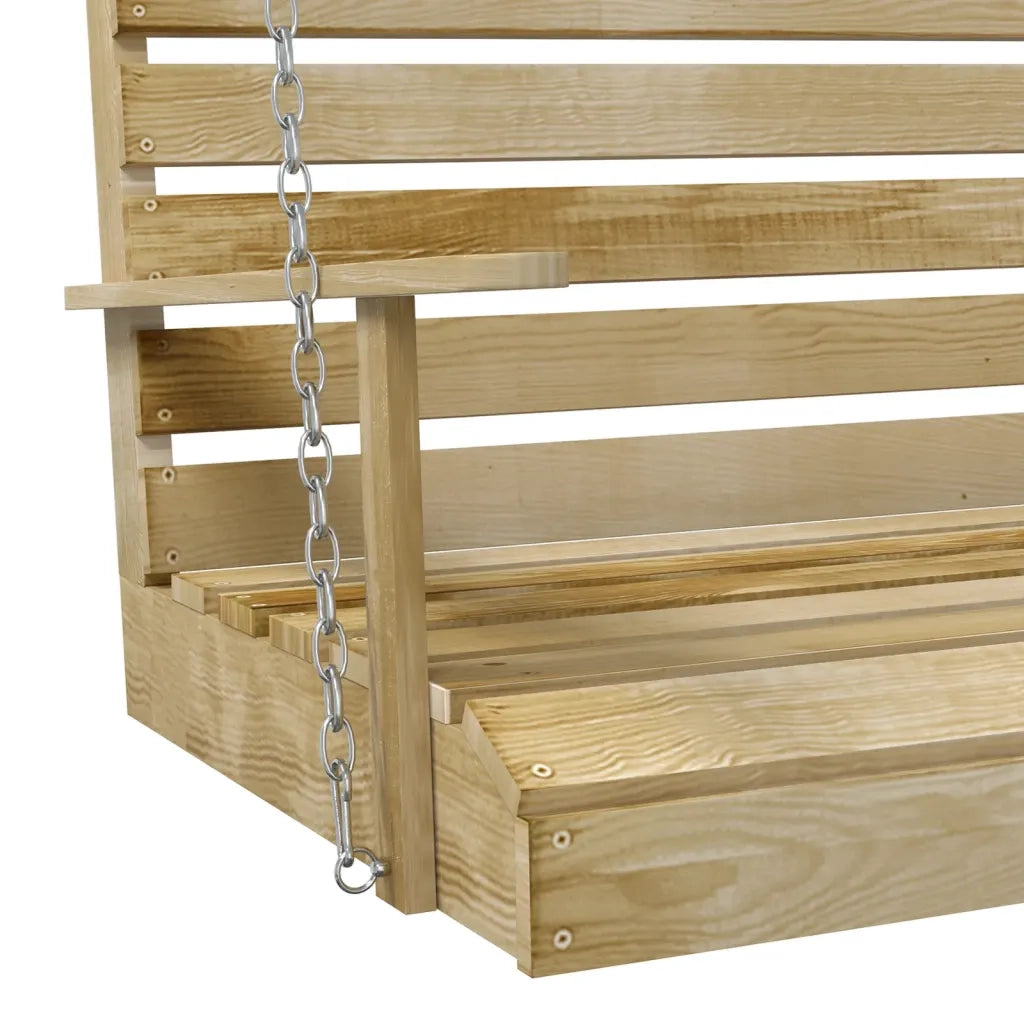 Panchina a Dondolo 110 cm in Legno di Pino Impregnato 318397