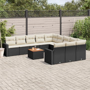 Set Divani da Giardino 12 pz con Cuscini Nero in Polyrattancod mxl 114791