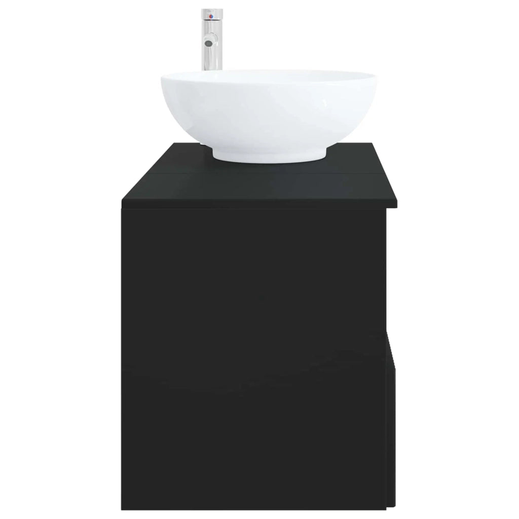 Set di mobili per il bagno 2 pz Nero Legno ingegnerizzato 3404085