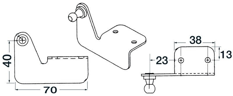 SUPPORTO INOX A SQUADRA SBALZO DX Ø mm.8