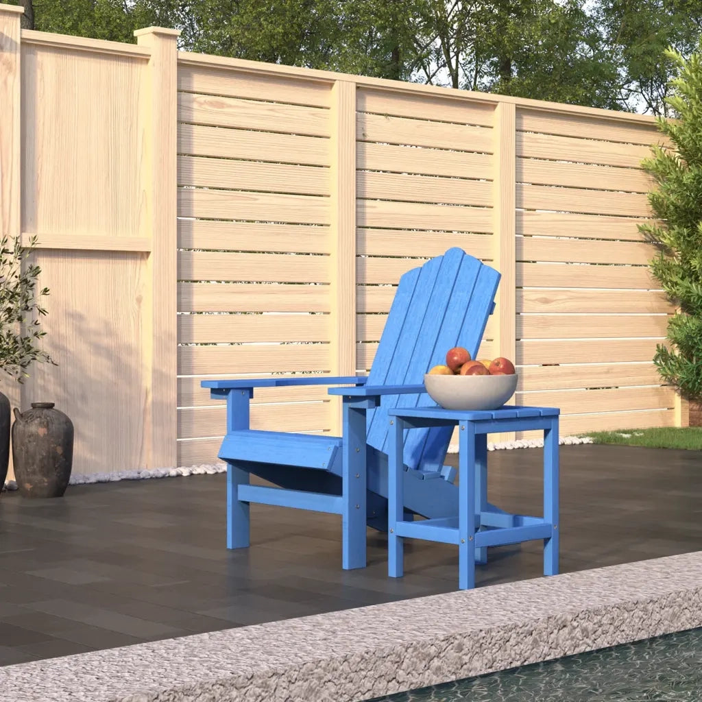 Sedia da Giardino con Tavolo Adirondack in HDPE Blu 3095703