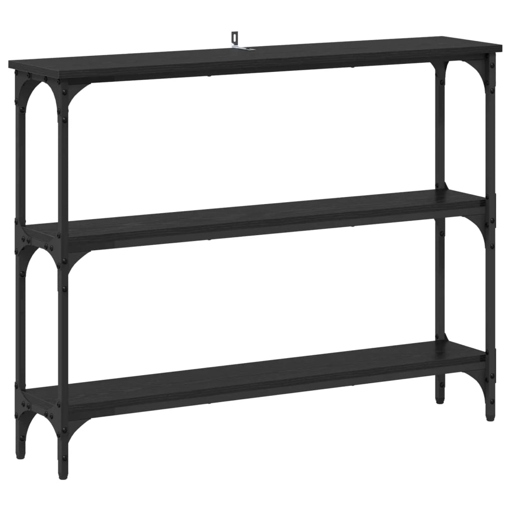 Tavolo consolle con lo scaffale Rovere nero 100 x 22,5 x 75 cm 883505