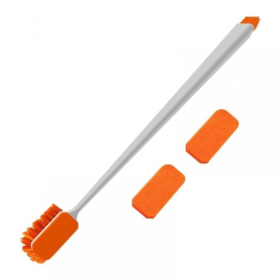 Set di pennelli per l'acquario a doppia faccia - Raspatore alghe - Setole in nylon - Manico - Asciugamani in velluto - Formato compattibile - Pulitore per l'acquario