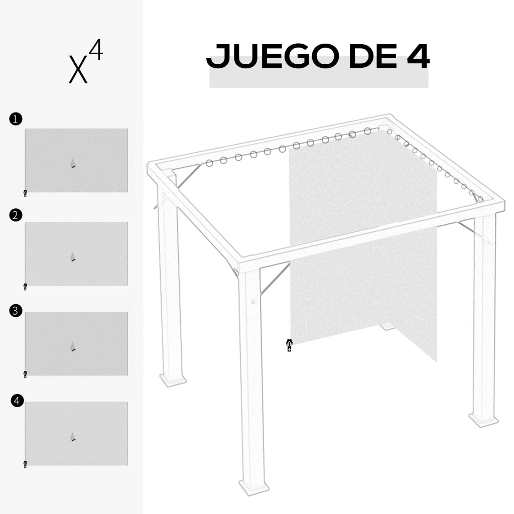 Pareti per Gazebo ¨C zephmum ¨C 302x205 cm Beige con Ganchi
