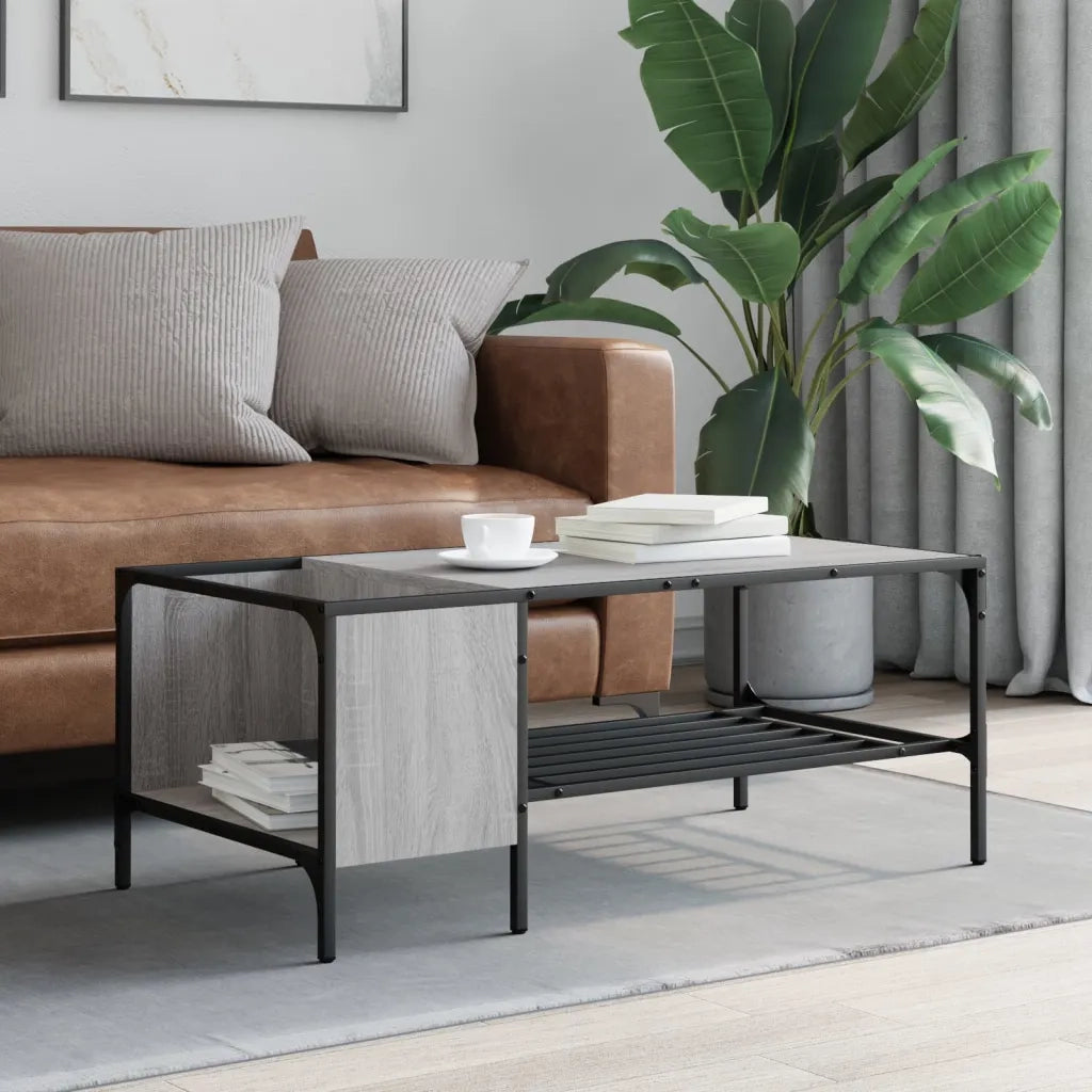 Tavolino Salotto Ripiano Grigio Sonoma 100x51x40cm Multistrato 837735