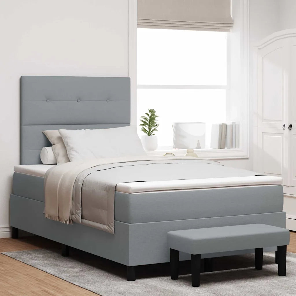 Letto a molle con materasso Grigio chiaro 120 x 190 cm Tessuto 3344051