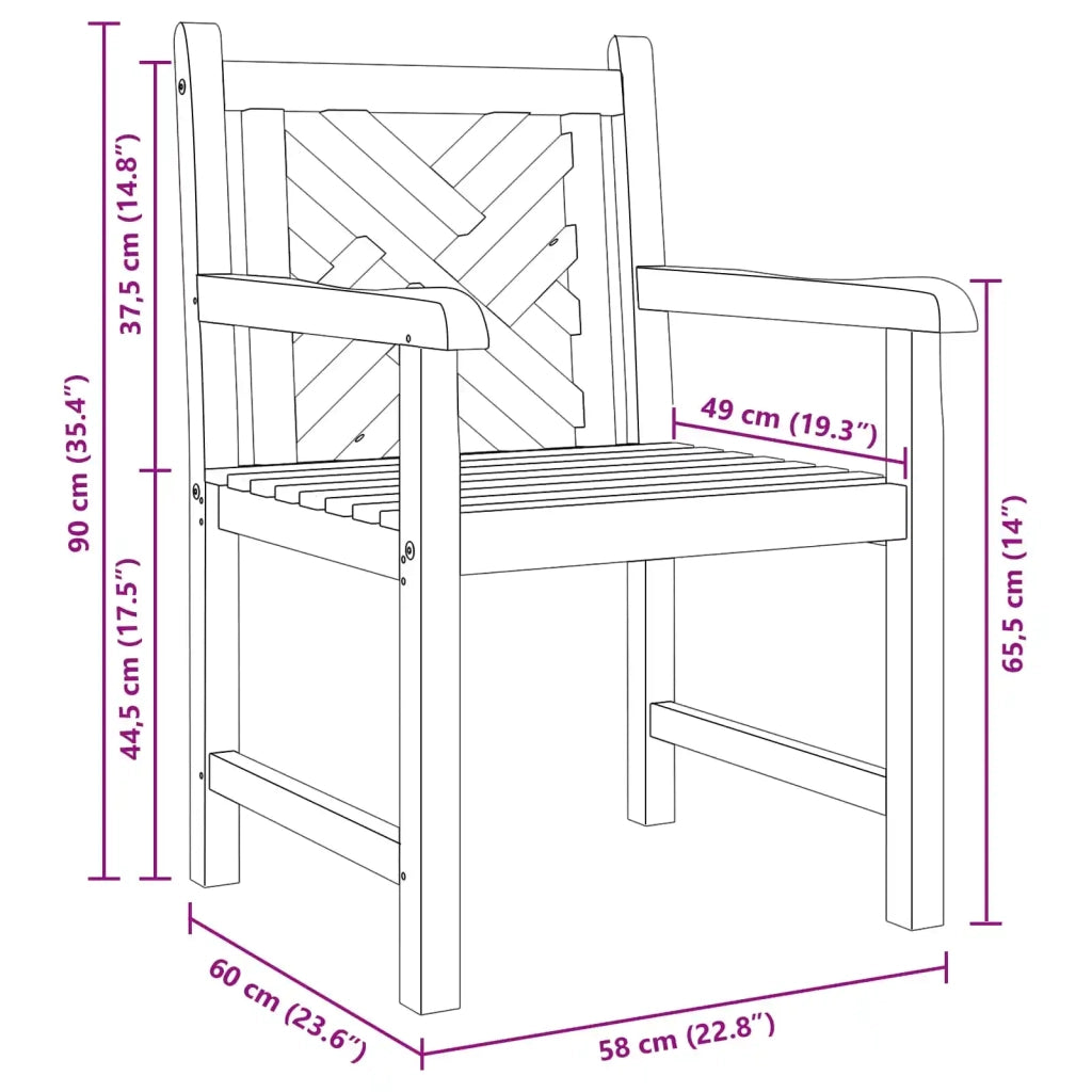 Sedia da Giardino 2 pz | Sedie da Esterno 60 x 58 x 90 cm Legno di teak solido