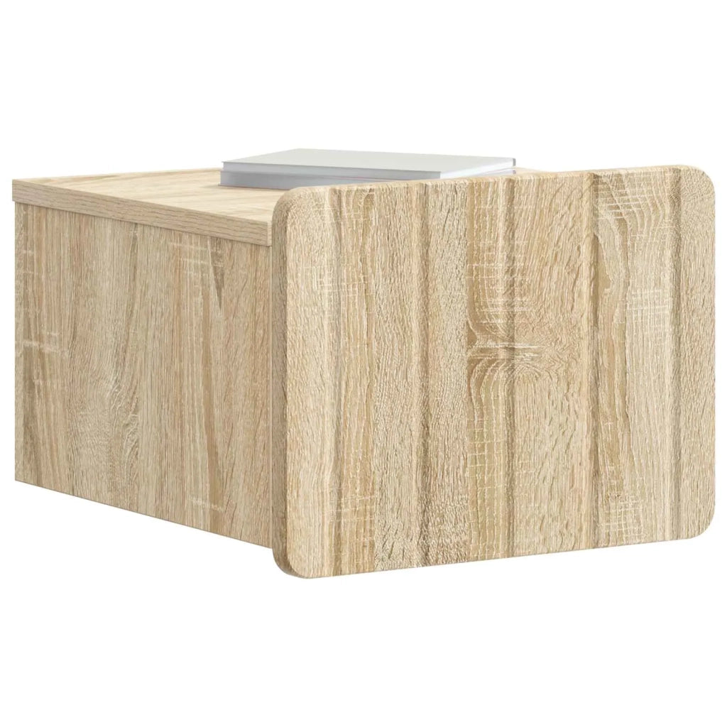 Comodino | Armadio da Notte | Mobiletto da notte a muro Rovere Sonoma 33 x 34,5 x 24 cm