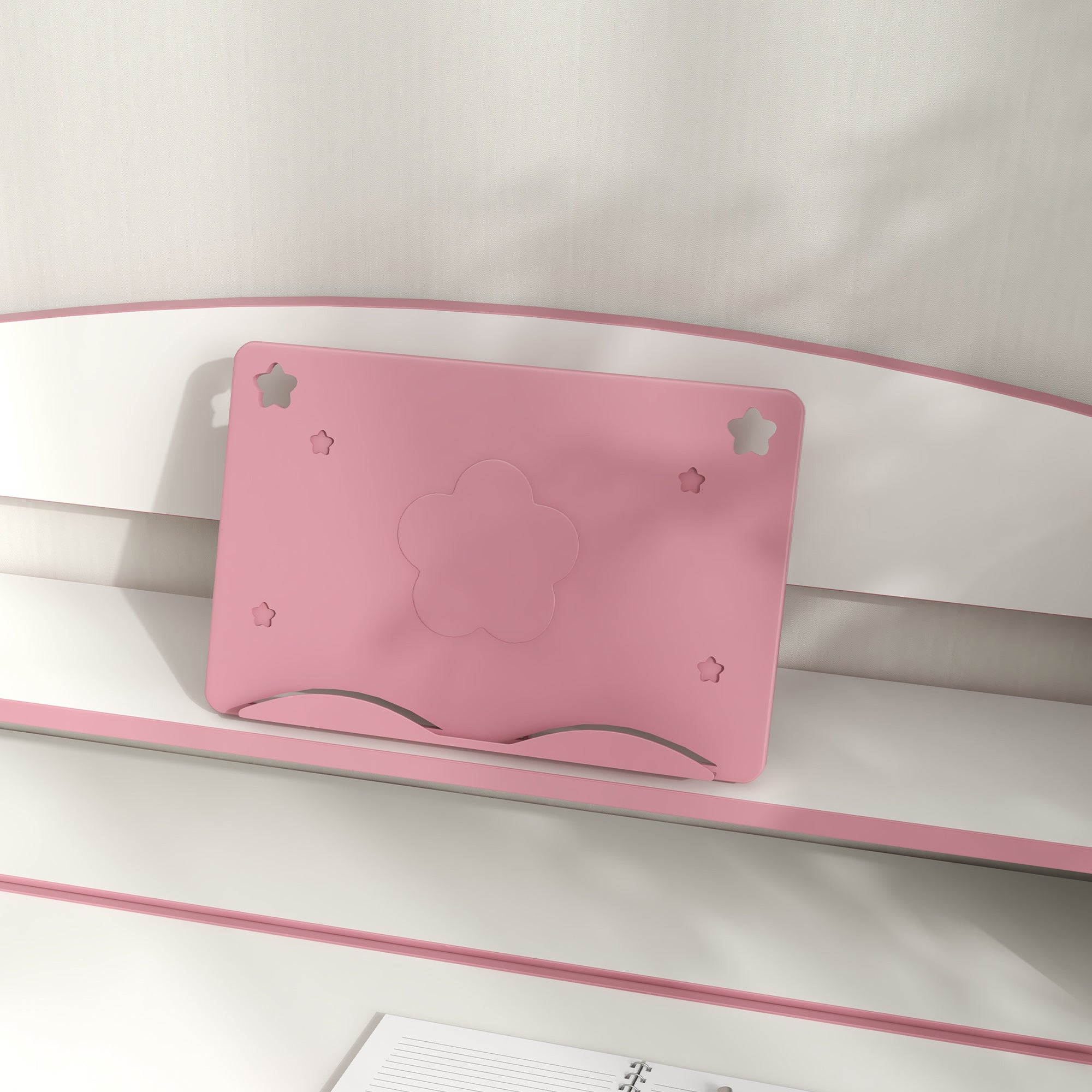 Banco Studio Scuola per Bambini 80x54,5x104 cm con Sedia Regolabile e Piano Inclinabile Rosa