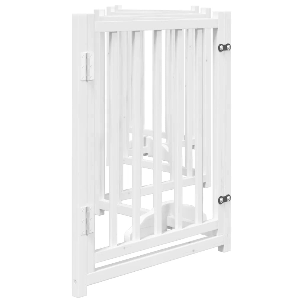vidaXL Cancello Cani Pieghevole Bianco 6 Pannelli 300cm Massello Abete