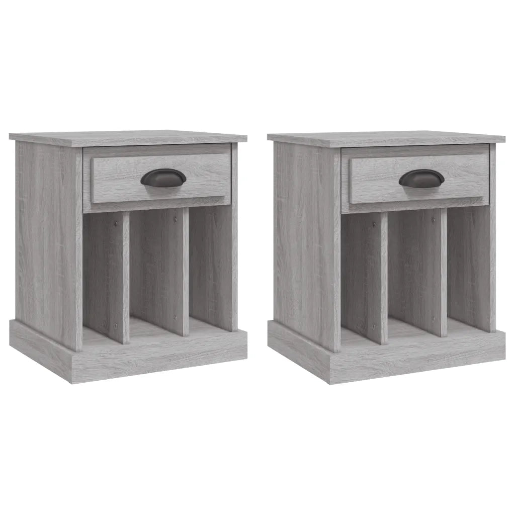 Set di 2 Comodini | Armadio da Notte | Mobiletto da notte Grigio Sonoma 43x36x50 cm