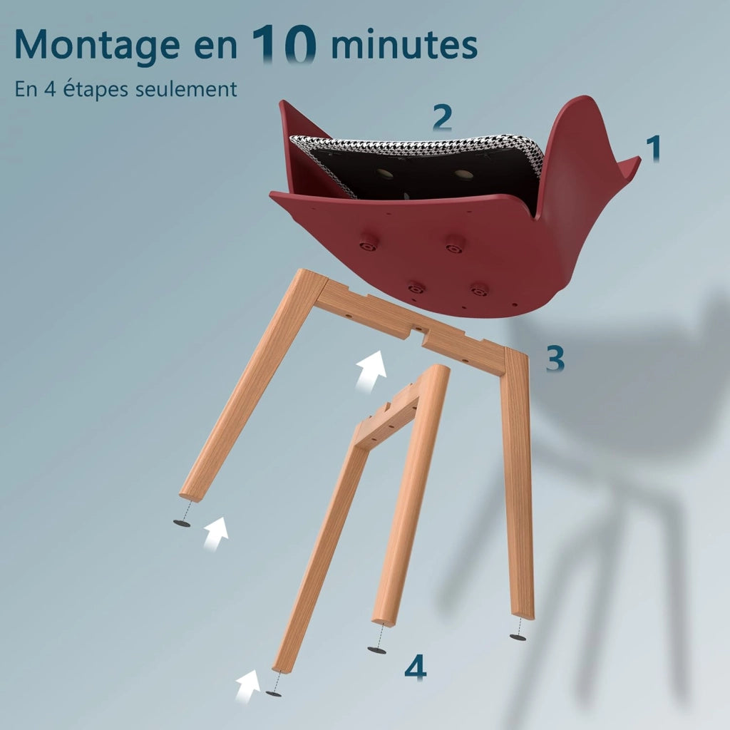 GrandCA HOME Set di 6 Sedie da Cucina Nordica Sedia da Pranzo con Gambe in Legno Massello, Sedie Imbottite per Camera da Letto, Soggiorno, Cucina,Verde-N