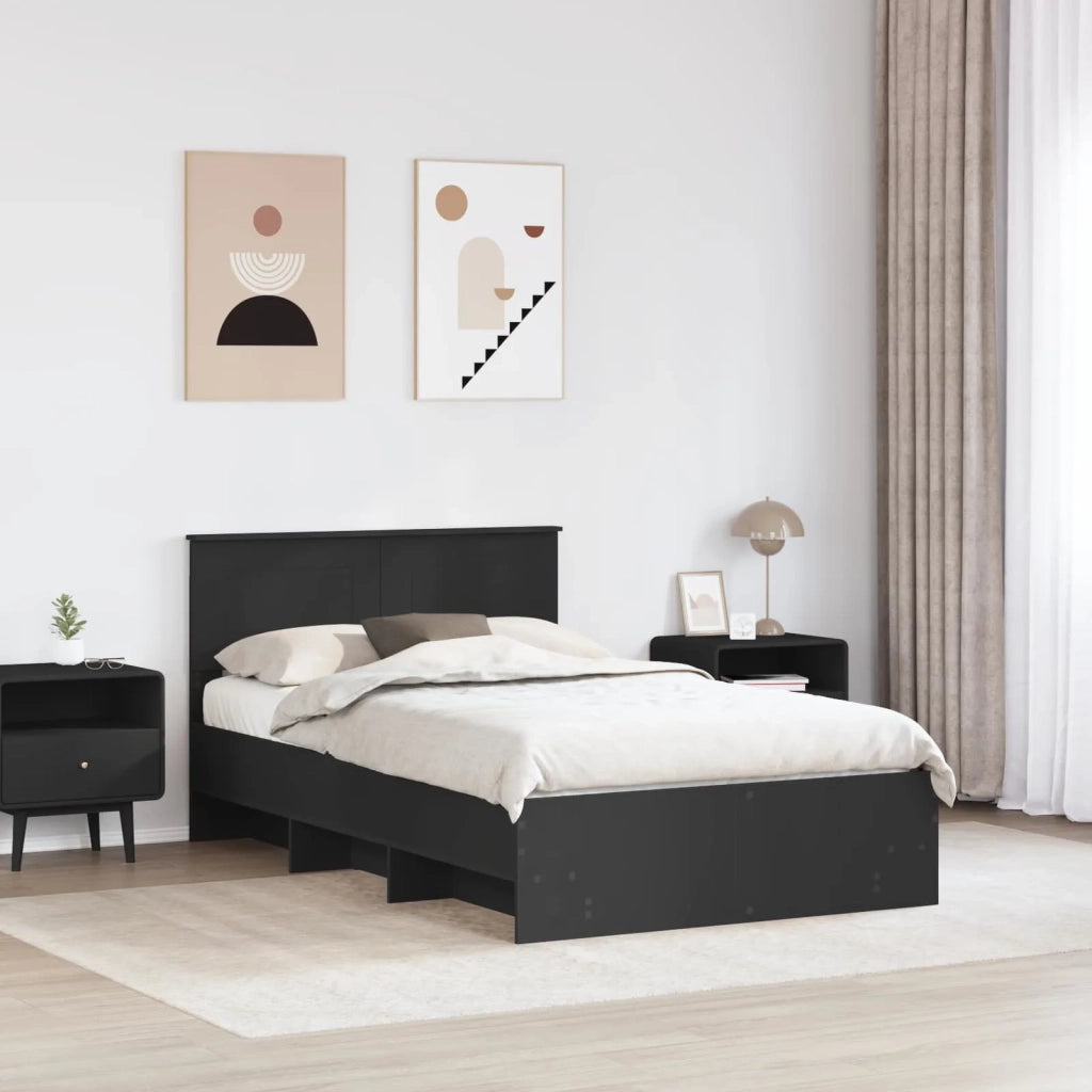 Struttura del letto-Giroletto Nero 120 x 123 cm Legno multistrato 229755