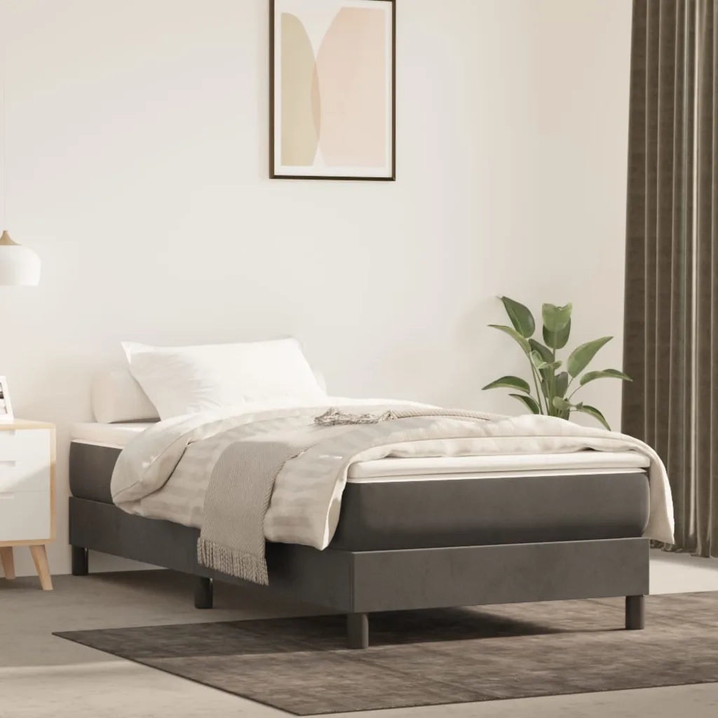 Materasso a Molle-Materasso per letto Grigio Scuro 80x200x20 cm in Velluto