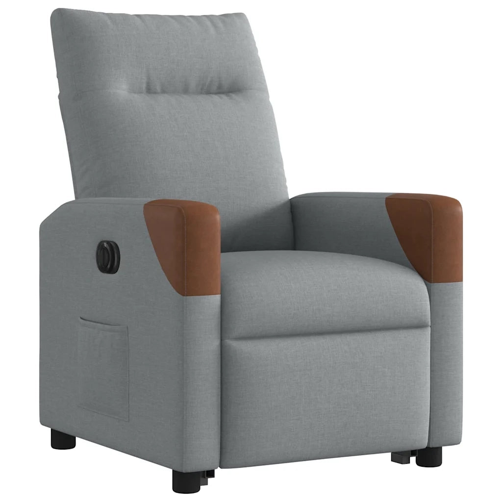 Poltrona Reclinante Alzapersona Elettrica Grigio Chiaro Tessuto 3324022