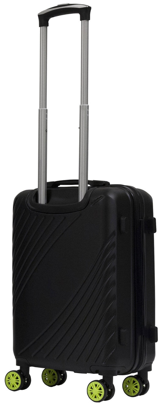 Trolley Valigia Bagaglio a Mano Rigida in ABS 4 Ruote TSA Ravizzoni Fresh Nero e Giallo Fluo