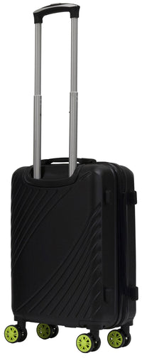 Set 3 Valigie Trolley Rigide in ABS 4 Ruote TSA Ravizzoni Fresh Nero e Giallo Fluo