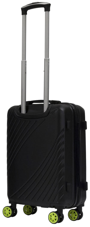 Set 3 Valigie Trolley Rigide in ABS 4 Ruote TSA Ravizzoni Fresh Nero e Giallo Fluo