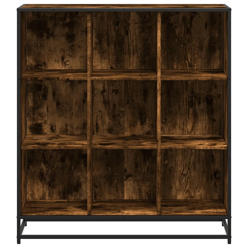 Libreria Rovere Fumo 97,5x33x107,5 cm Legno Multistrato&Metallo