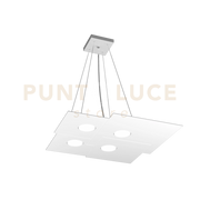 PLATE SOSPENSIONE 4 LUCI ATTACCO GX53 QUADRA BIANCO