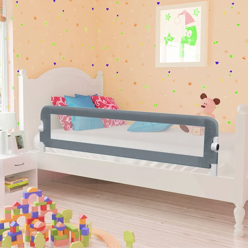 Sponde Letto di Sicurezza Bambini Grigio 120x42cm Poliestere CFW7261542