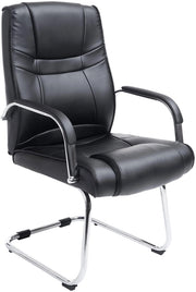 Sedia Attila in similpelle nero