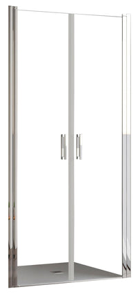 Porta Parete Doccia 80 cm 2 Ante Saloon in Cristallo Trasparente 6mm H195 Bonussi Julia