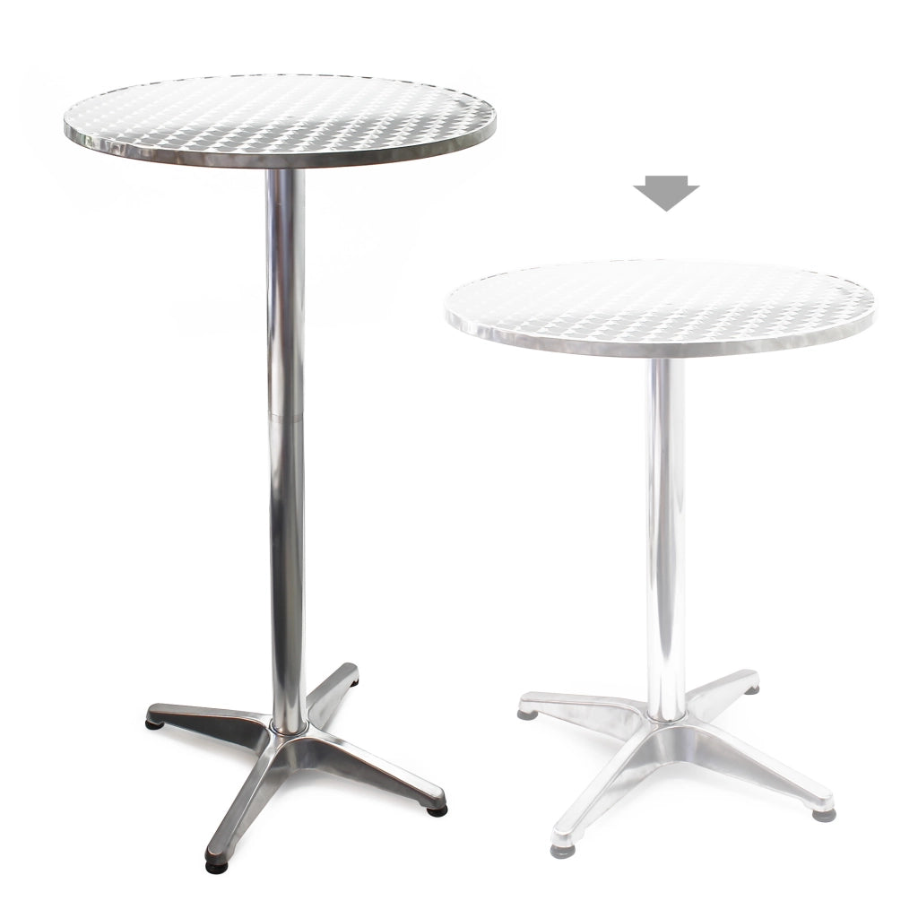 Tavolo alto da bar rotondo alluminio altezza regolabile 70cm o 110 cm Ø 60 cm