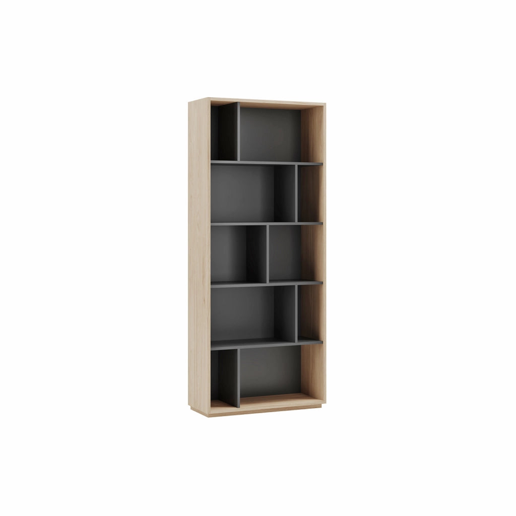 Libreria Herdasa effetto rovere e grafite 191x80x32