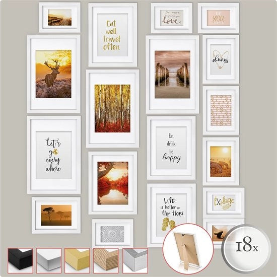 Fotolijst Set - Decorazione da Parete per 18 Foto