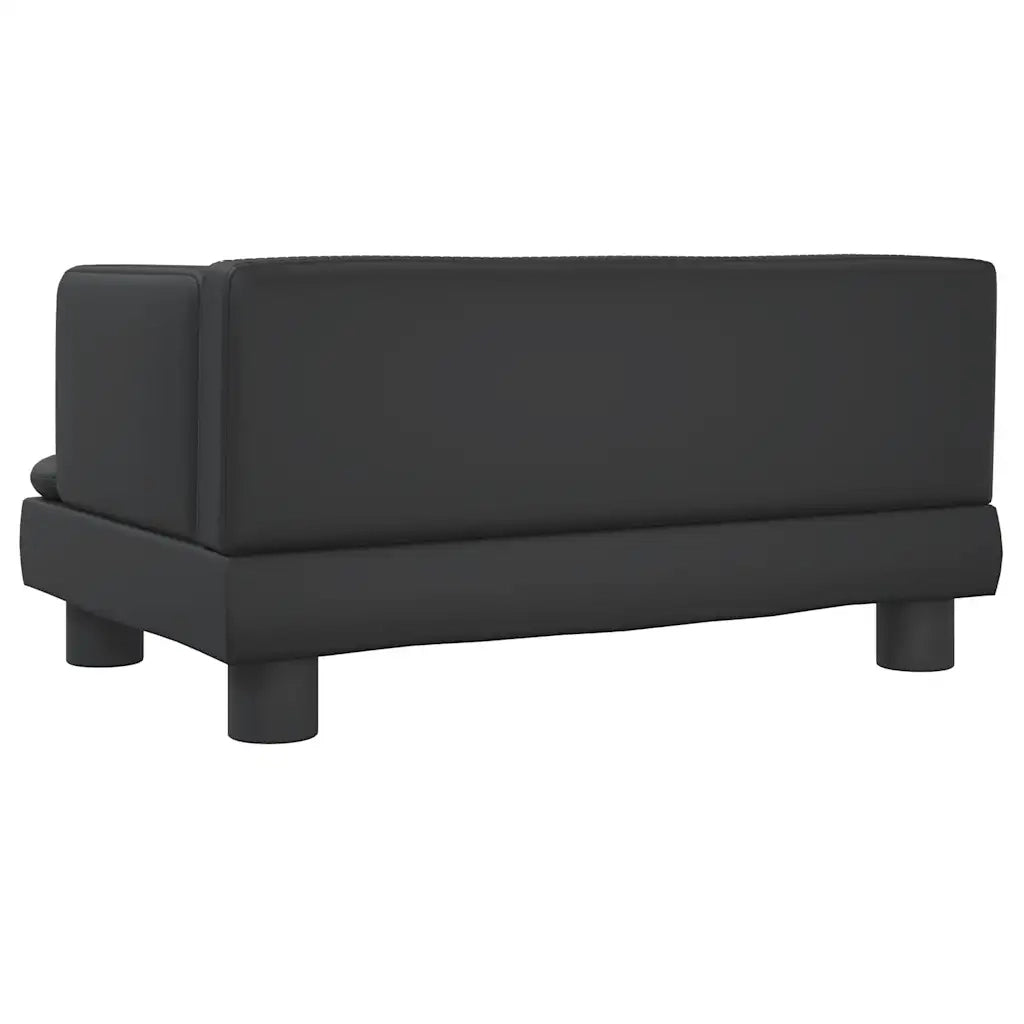 Divano per Bambini-Sofa-Divanetto Nero 60x40x30 cm in Similpelle