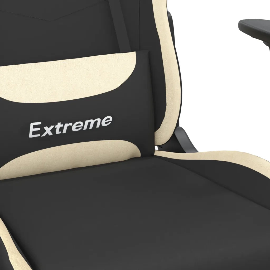 Sedia da Gaming Nero e Crema in Tessuto 3143711